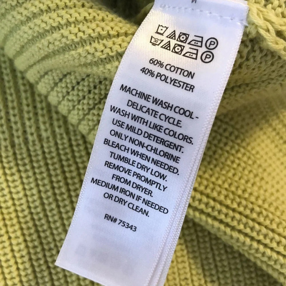 RACHEL ZOE Pale Chartreuse Ribbed Knit Button Cuff V Neck Sweater - Picture 7 of 9